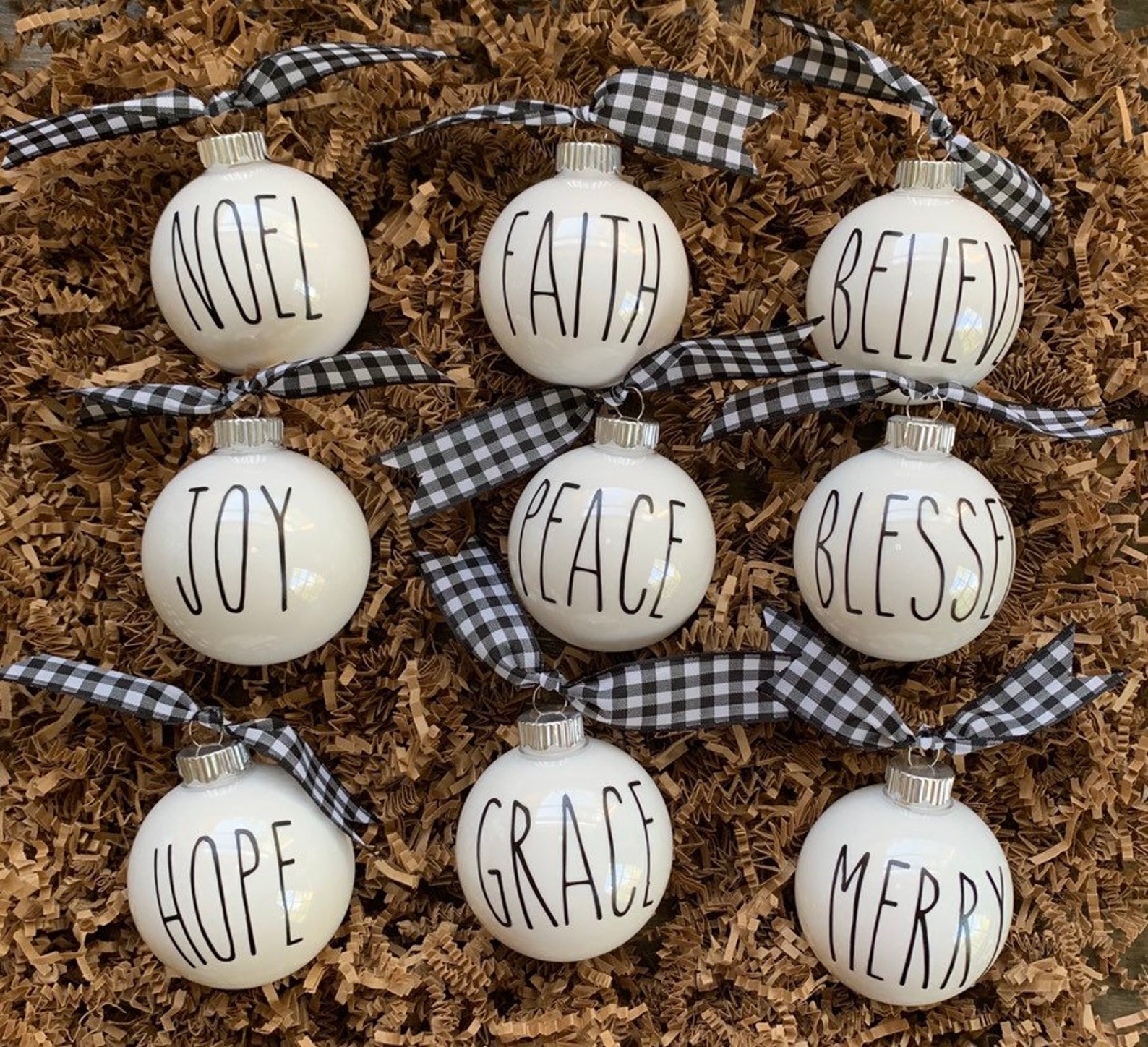 Rae Dunn inspired ornaments Etsy