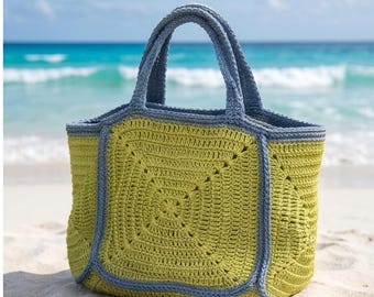 Green Handwoven Cotton Yarn Shoulder Canta, Gold Chain Crossbody Purse