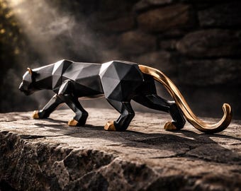 Dekoratif Siyah Panter Heykeli