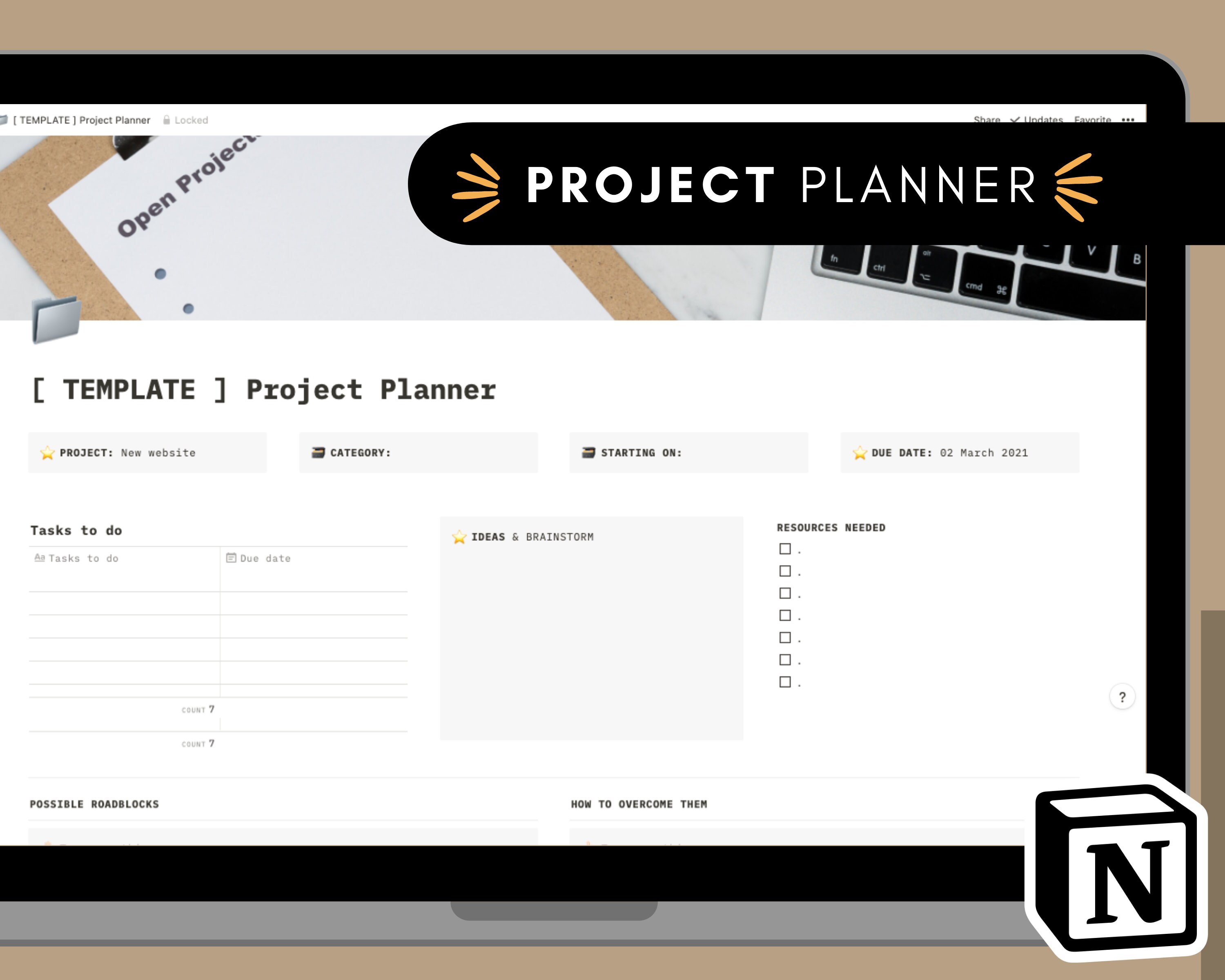 NOTION Project Planner Template Notion Planner Templates Etsy