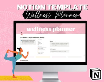 NOTION Wellness Planner Template | Notion Planner Templates | Notion Template | Digital Planner Active