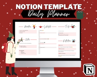 NOTION - Daily Planner - Template (WINTER Edition) | Notion Planner Templates | Notion Template | Notion Editable Template | Digital Planner