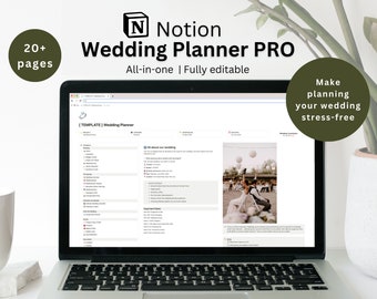 NOTION Wedding Planner PRO Template | Notion Planner Templates | Notion Template | Digital Planner Active