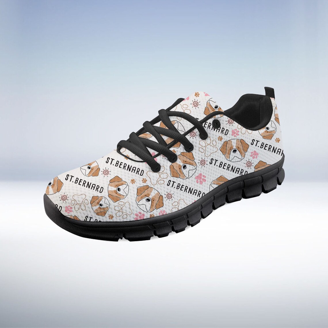 Saint Bernard Shoes St Bernardsneaker Dog Lover Tennis Shoe Etsy