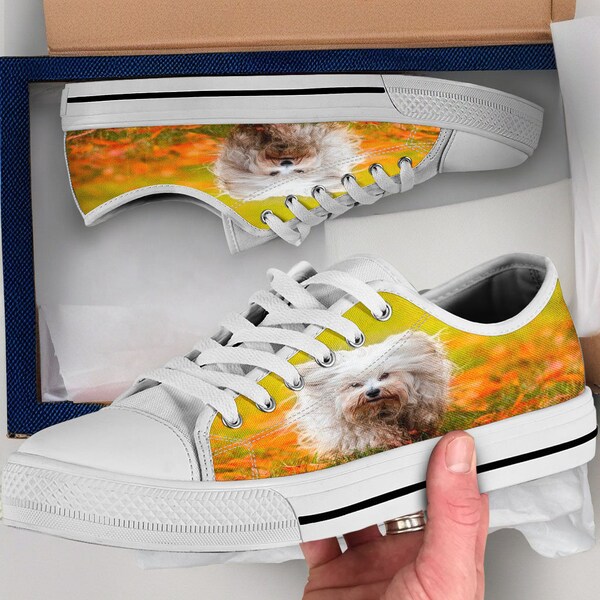 Dog Maltese Puppy Pattern Print Men Women's High Top Shoes