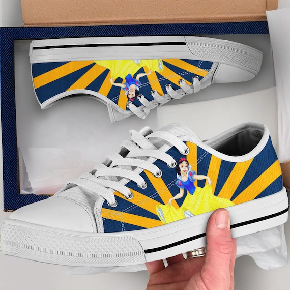 Snow White Canvas Shoes Disney Princess Sneakers Cartoon Character Shoes Hand Painted Sneakers Cute Casual Footwear Unique Gifts For Etsy
