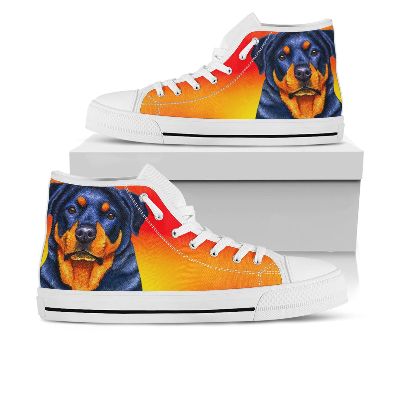 Rottweiler Shoes Rottweiler High Top Sneaker Dog Fan Etsy UK