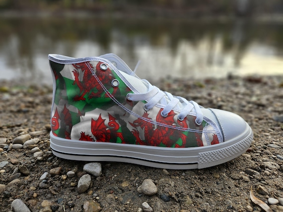 Wales Flag Sneakers Converse Style Shoes Casual Shoes for Men and Women Comfortable Daily Wear Shoes Stylish Streetwear Etsy