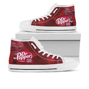 Dr. Pepper Schuhe, Dr. Pepper High Top Sneaker, Soda Pop Fan converse style hightop, kundenspezifische Schuh, Mama Papa Kind Schuh