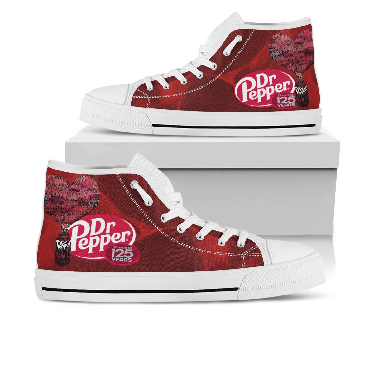 Dr. Pepper Shoes Dr. Pepper High Top Sneaker Soda Pop Fan Converse Style Hightop Custom Shoe Mom Dad Child Shoe Etsy