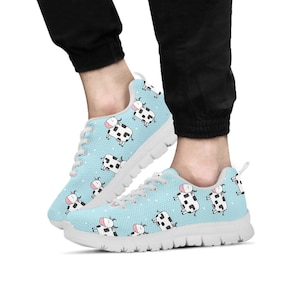 Cow Shoes, Cow Sneaker, Animal Lover tennis shoe, custom shoe, mom dad child shoe