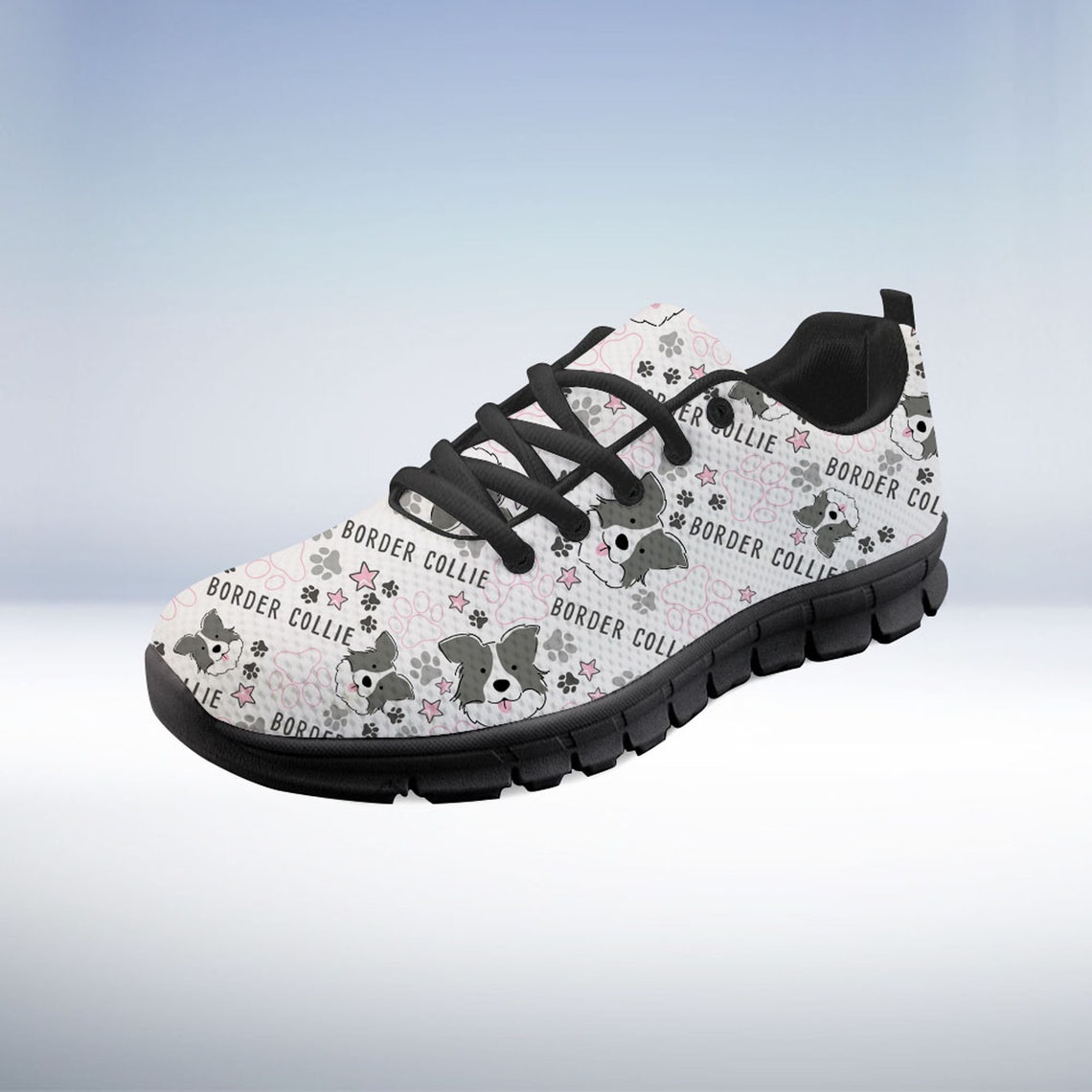 Border Collie Shoes Border Collie Sneaker Dog Lover Tennis Etsy