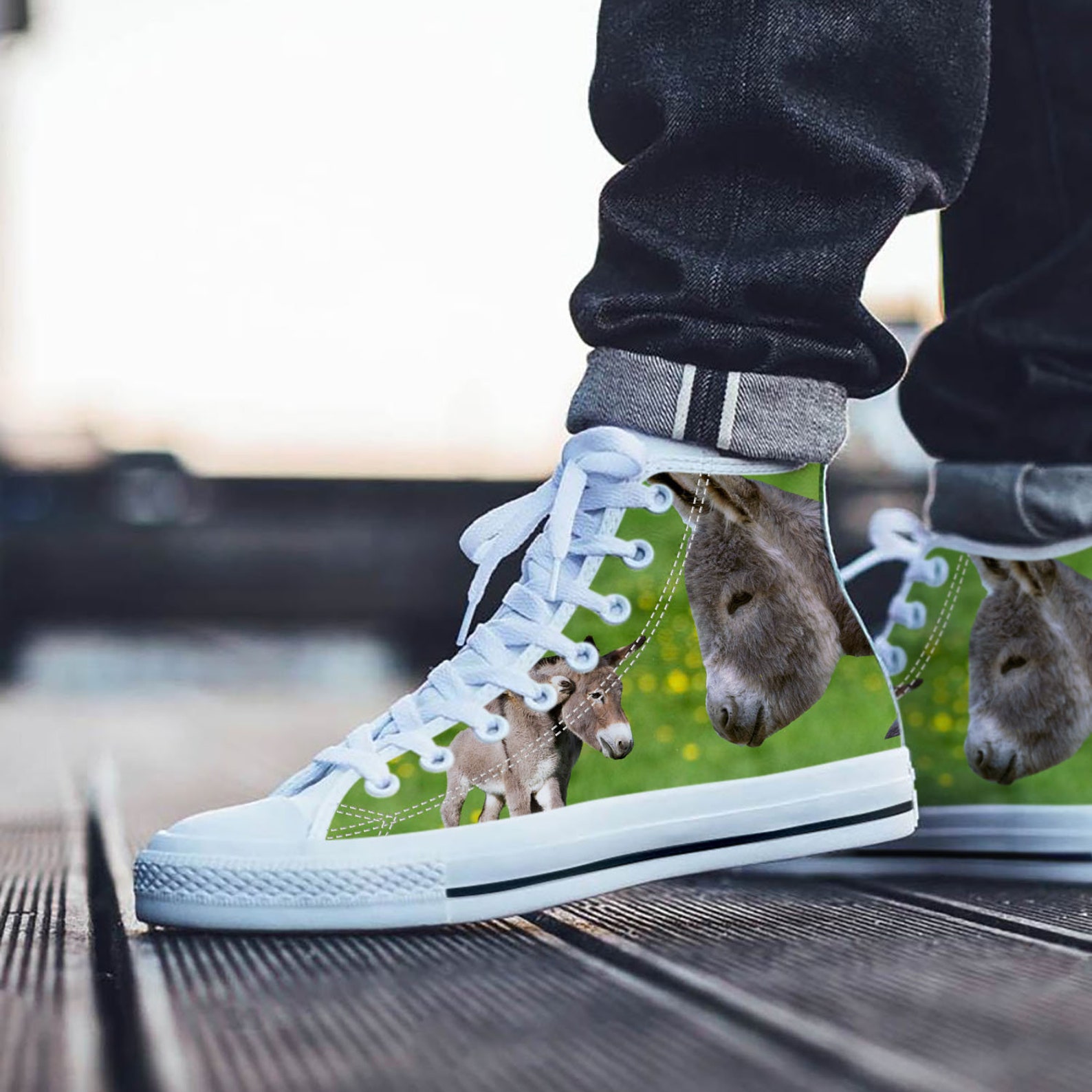 Donkey Shoes Donkey High Top Sneaker Animal Fan Converse Etsy