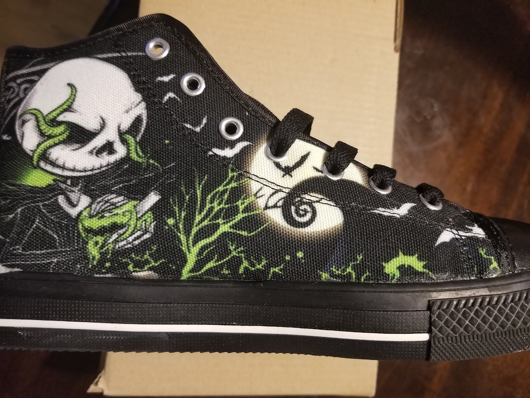 Nightmare Before Christmas Shoes Jack Skellington High Top Sneaker Fan Converse Style Hightop Custom Shoe Mom Dad Child Shoe Etsy Canada