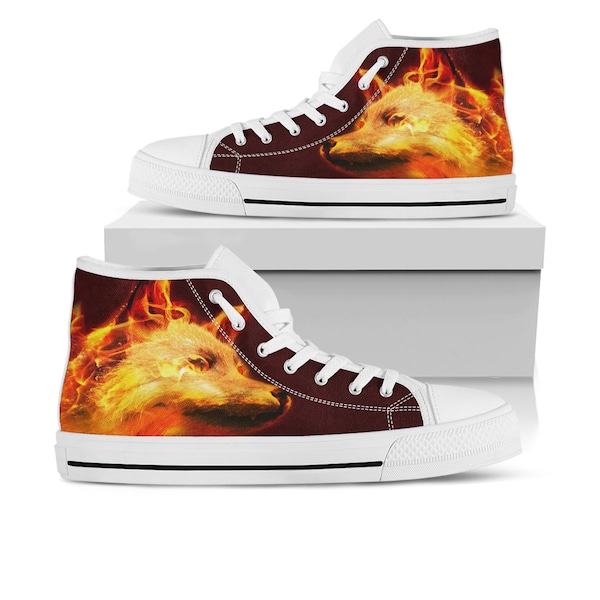 Fox Shoes, Fox High Top Sneaker, Animal Fan Converse style hightop, custom shoe, mom dad child shoe