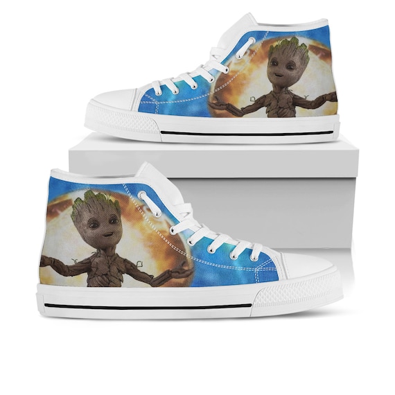 Groot Shoes I Am Groot High Top Sneaker Guardians of the Galaxy Fan Converse style hightop custom shoe mom dad child shoe