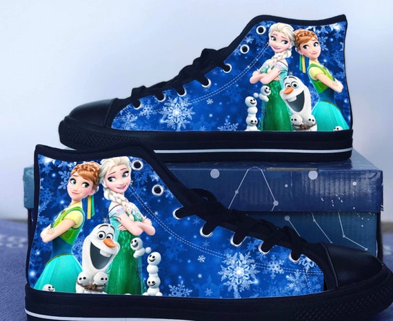 hemel ik ga akkoord met afbetalen Frozen Shoes Frozen High Top Sneaker Anna Elsa Olaf Fan - Etsy Australia