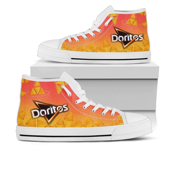 Doritos Shoes, Doritos High Top Sneaker, Junk Food Fan Converse style hightop, custom shoe, mom dad child shoe