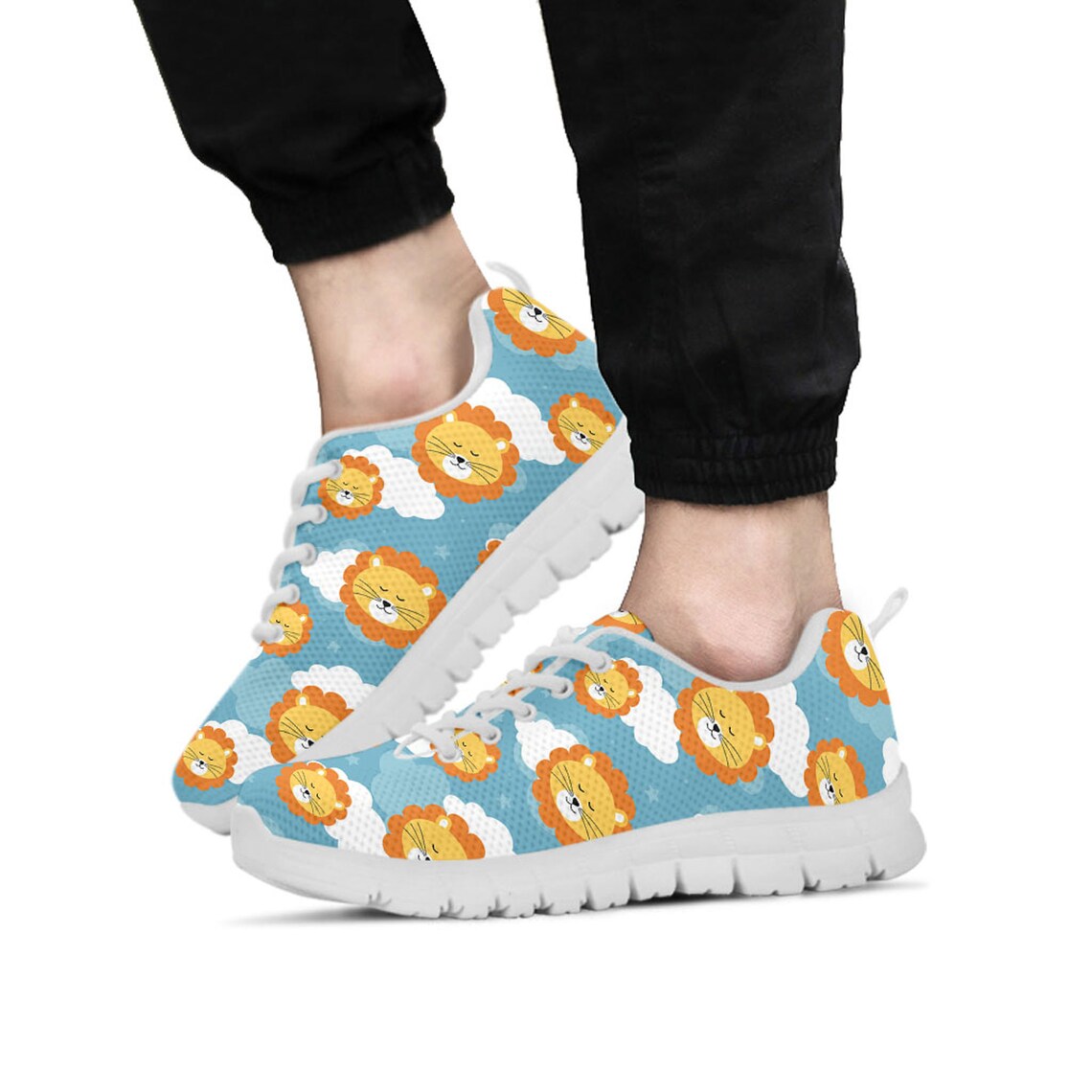 Lion Shoes Lion Sneaker Animal Lover Tennis Shoe Custom - Etsy
