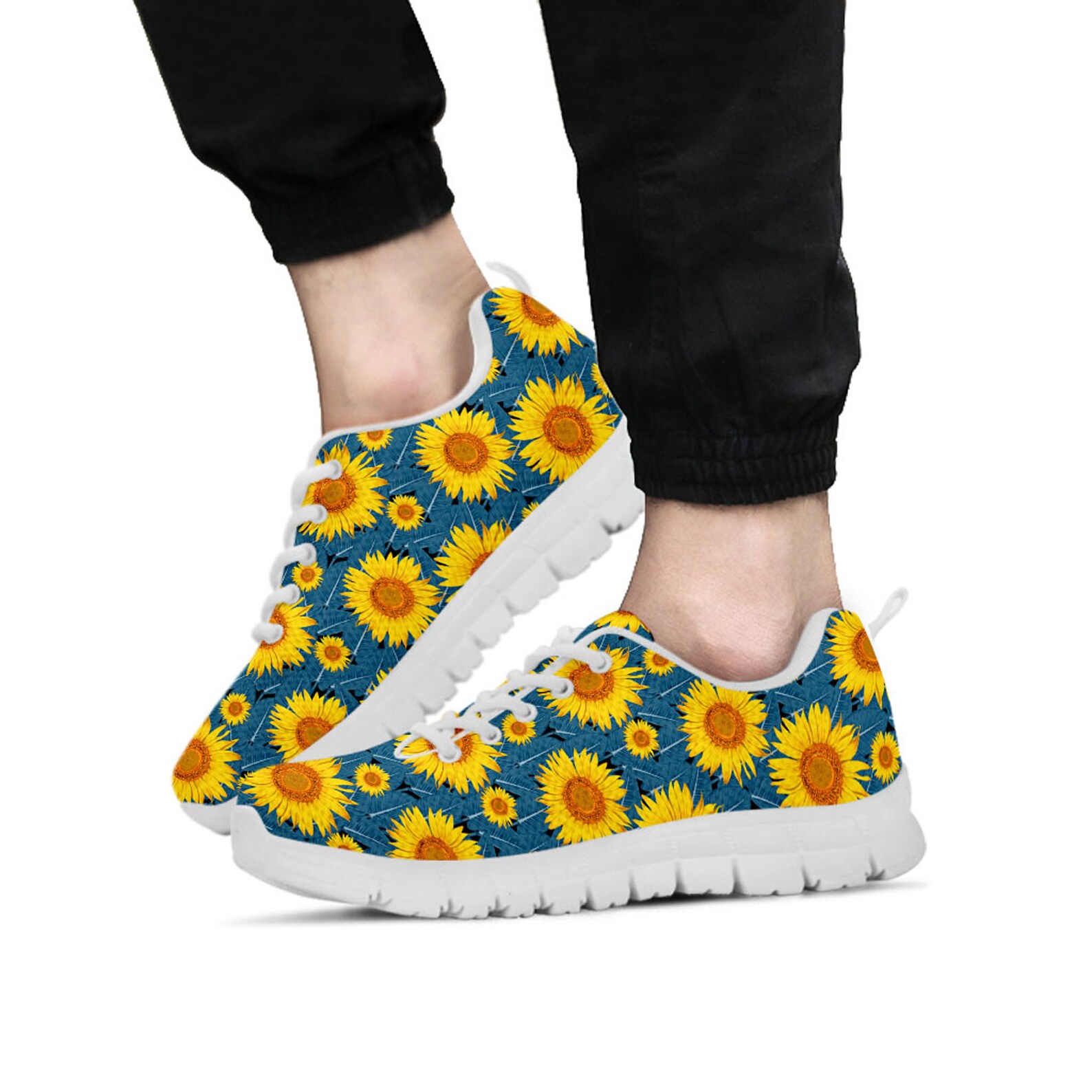 Sunflower Shoes Sunflower Sneaker Floral Lover Tennis Shoe Etsy UK