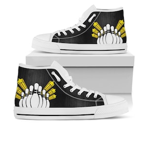 Bowling Shoes, Bowling High Top Sneaker, Bowling Fan Converse style hightop, custom shoe, mom dad child shoe