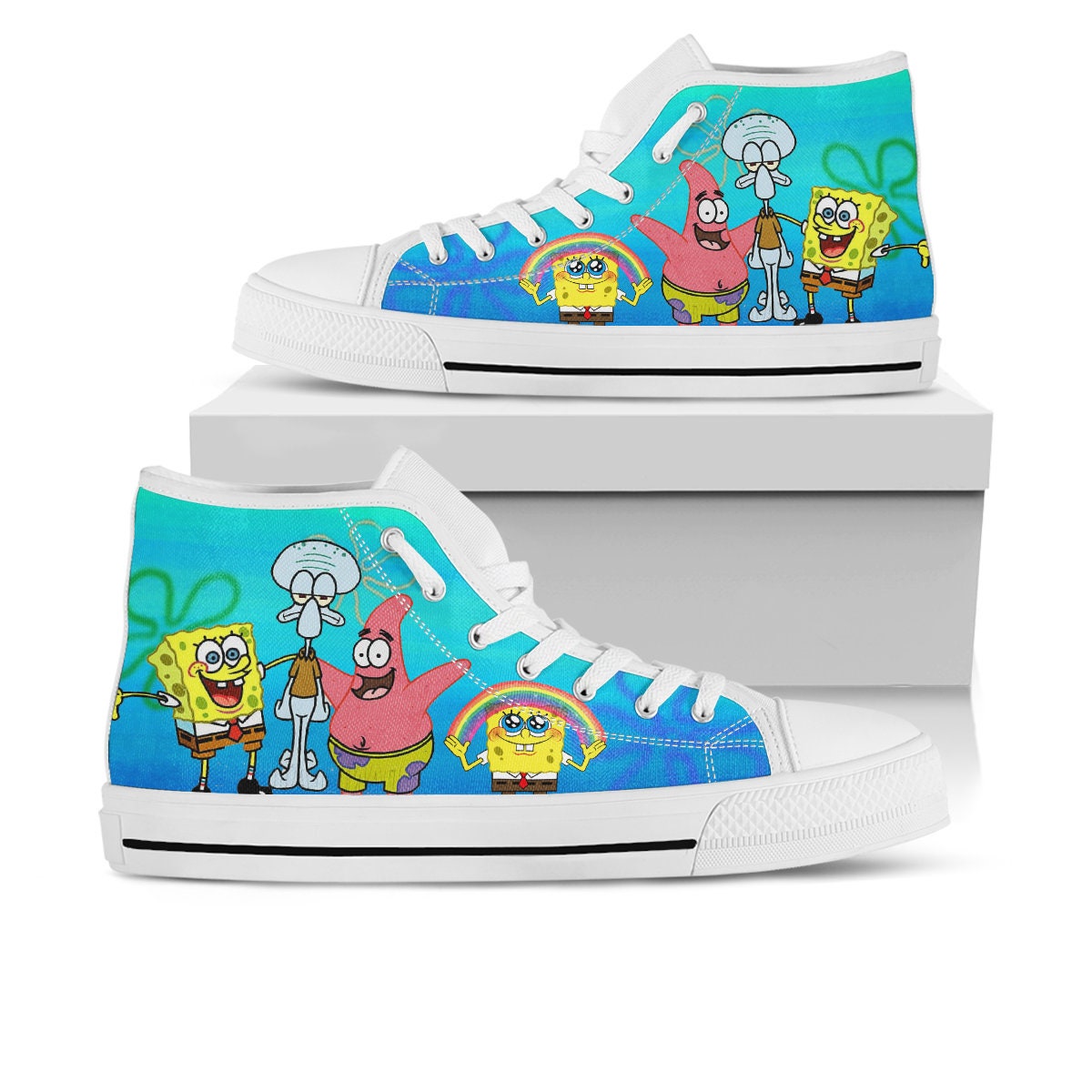 Spongebob Sqarepants Shoes Spongebob Sqarepants High Top - Etsy Norway