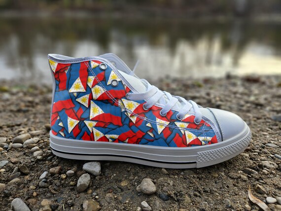 Sneakers in tela con bandiera delle Filippine in stile Converse scarpe alte in stile Converse delle Filippine scarpe comode da passeggio scarpe da uomo con motivo delle Filippine Etsy Italia