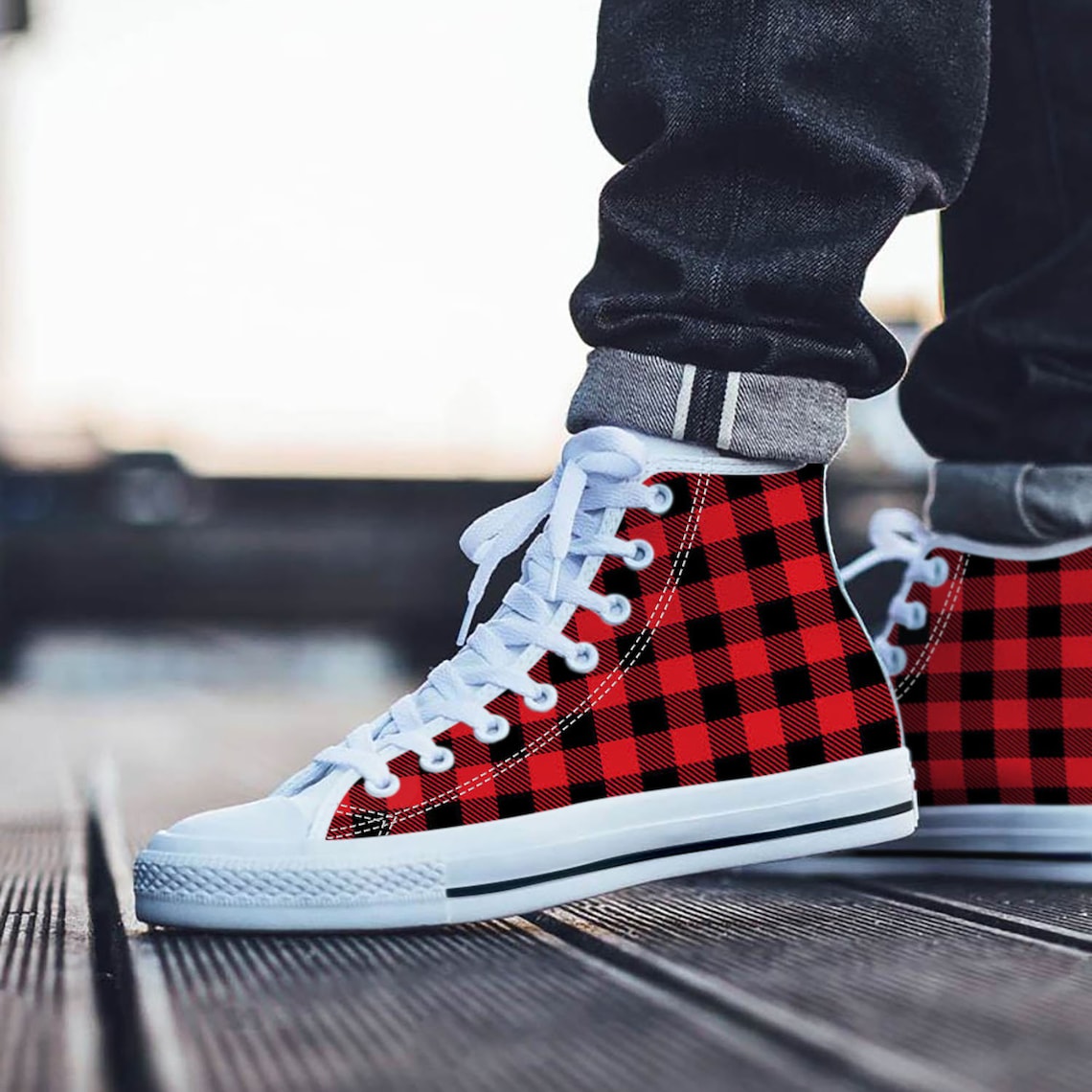 converse plaid shoes
