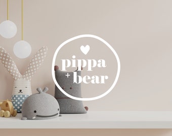PIPPA | INSTELLEN | minimaal kinderlogo, leuk premade-logo, kinderkledingboetiek bedrijfslogo - logokit - bewerkbaar diy-logo - bundel