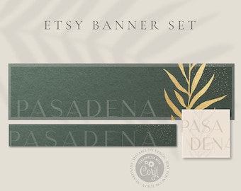 PASADENA | Etsy Banner - Etsy Branding Shop graphics Set - Edit today | Use today!