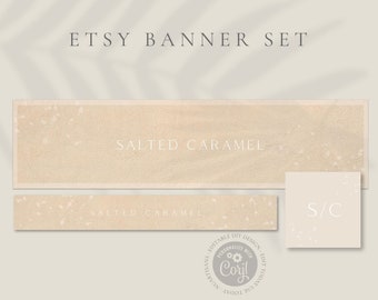 SALZKARAMELL | Etsy Shop Set, Etsy Banner Design, Etsy Cover Banner - druckbares Design, sofortiger Download.