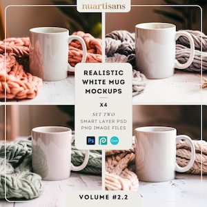 Tassen-Mockup-Bundle, PSD-Png-Design, Verwendung für Sublimation oder Printify, gemütliche Boho-Mockup-Vibes - für den Pod-Shop - Set # 2
