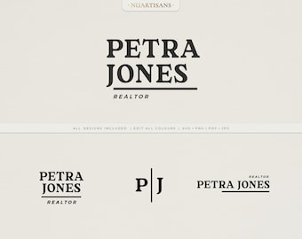 PETRA | Realtor logo - Real estate agent, Premade logo design  - Editable DIY name logo design set  - Get started now + edit yourself!