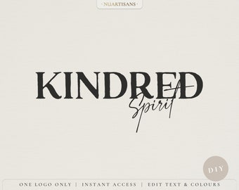 KINDRED SPIRIT | Modern premade diy logo - Predesigned logo template  - Editable DIY logo design - Get started now + edit yourself