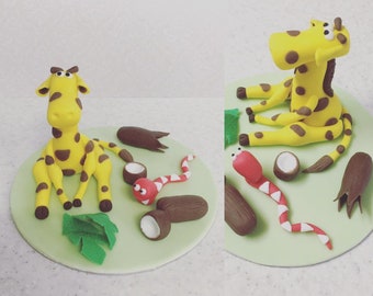 Giraffe & Snake Cake Toppers