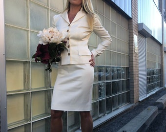 DOLCE&GABBANA; White Tailored blazer with matching skirt; set