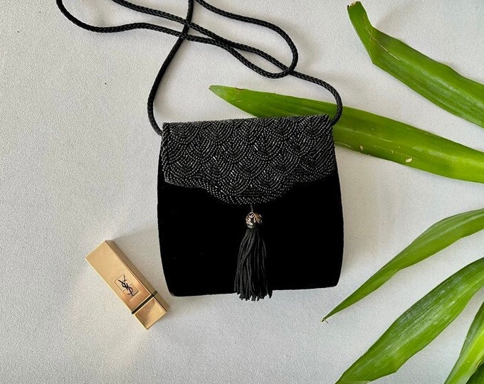 Petit Sac à Main Soirée GAP - Couleur Prune/taupe, Perles, Nouveau Sans étiquette