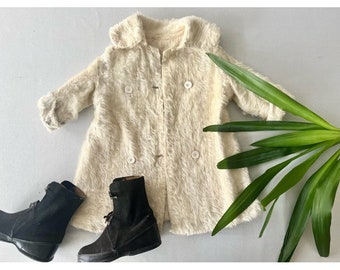 VINTAGE; Girls toddler 60’s shag coat