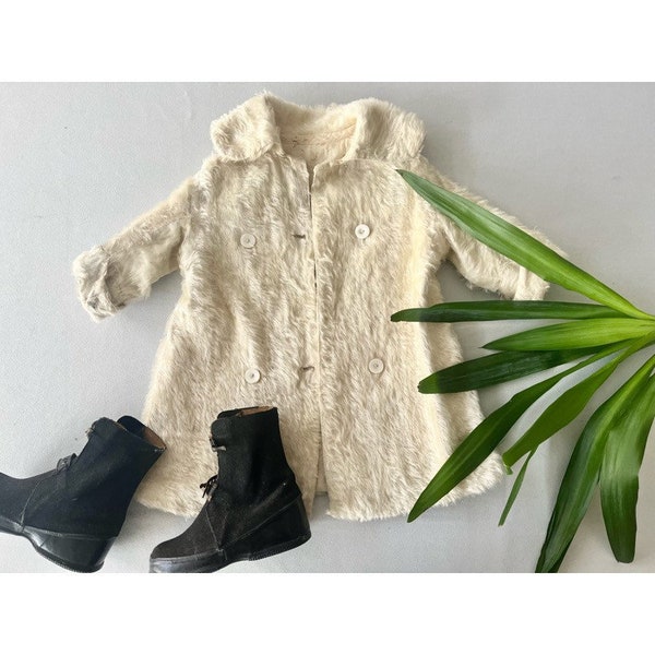 VINTAGE; Girls toddler 60’s shag coat