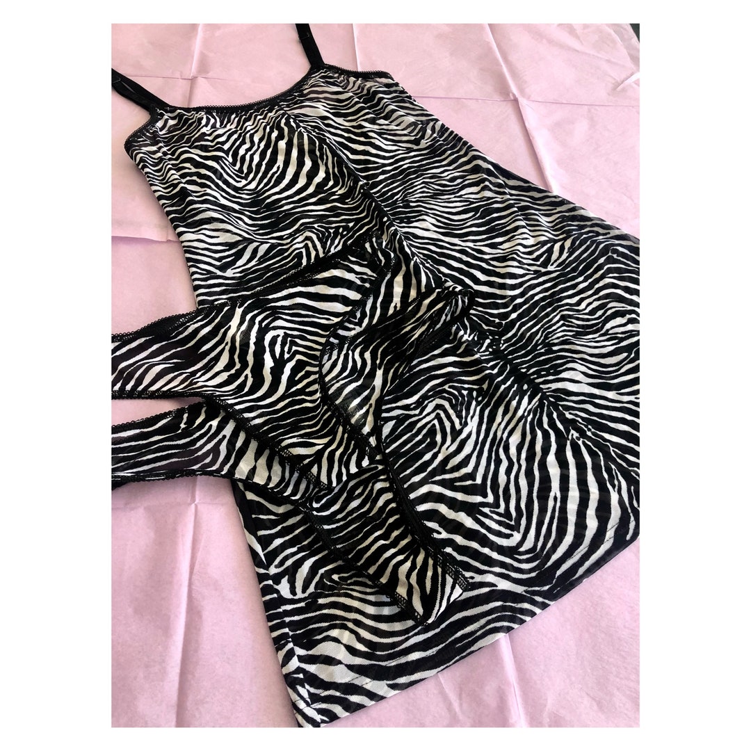 DOLCE&GABBANA Zebra 3 Piece Lingerie Set Slip and Thong Set Etsy