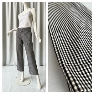 CLUB MONACO; Gingham cotton high rise trousers