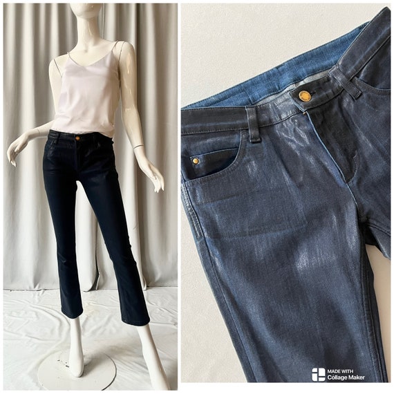 LOUIS VUITTON; Straight Leg Waxed Denim Jeans - Etsy