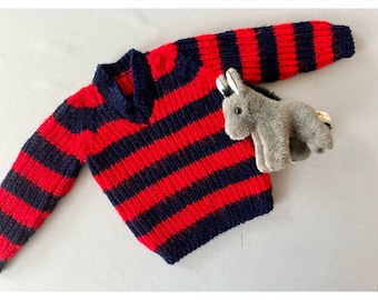 VINTAGE; Baby hand knit striped sweater
