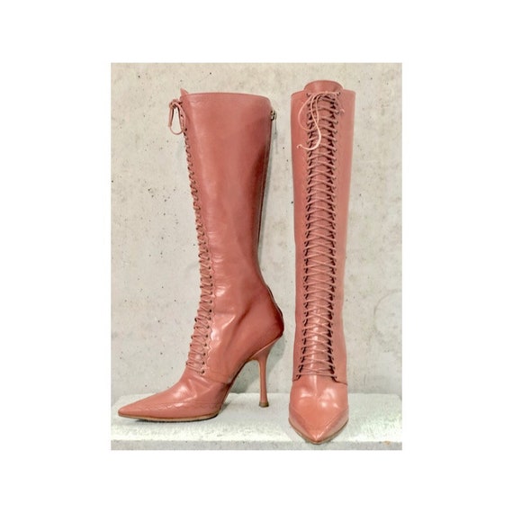 Jimmy Choo boots, Victorian lace up boots, Leather