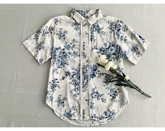 VINTAGE; Floral cotton blouse