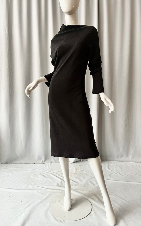 SARA PACINI Asymmetrical mock neck shift dress