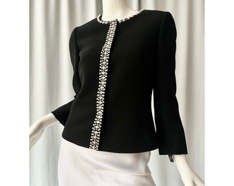 TAHARI; Tailored blazer with pearl embellishment