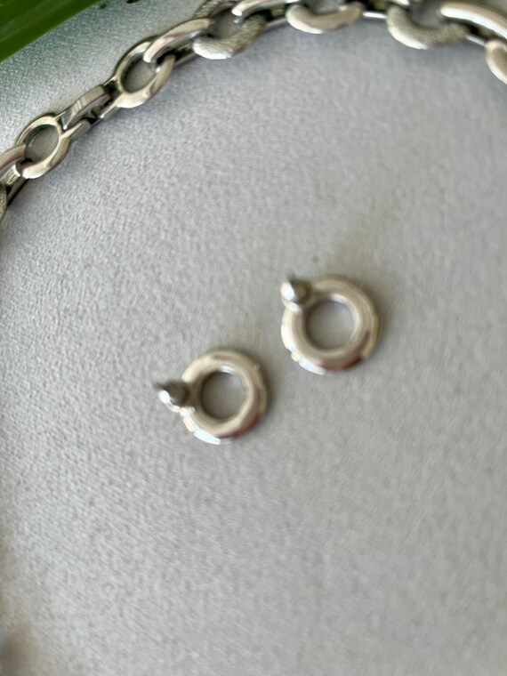 VINTAGE; Y2K silver circle chain necklace with ma… - image 3