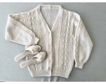 VINTAGE; Handmade Mohair knit cardigan sweater