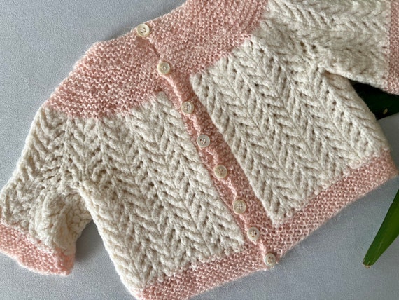 VINTAGE; Hand knit baby sweater - image 2